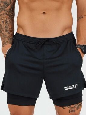 WOLACO Way of Life Athletic Co. Signature Way of Life 2 in 1 Mesh Grand Shorts